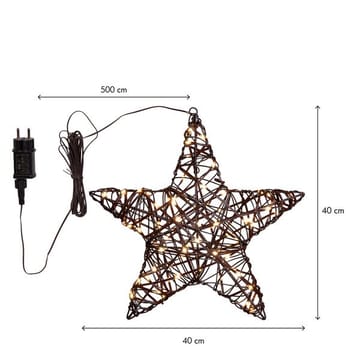 Vicke Star Utomhusdekoration belysning 40 cm - brun - Trädgård & spabad - Utemiljö - Altan & terrass - Altanbelysning