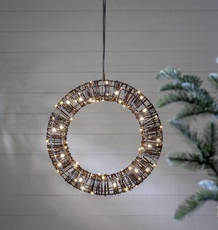 Vicke Wreath Utomhusdekoration belysning 40 cm - brun - Trädgård & spabad - Utemiljö - Altan & terrass - Altanbelysning