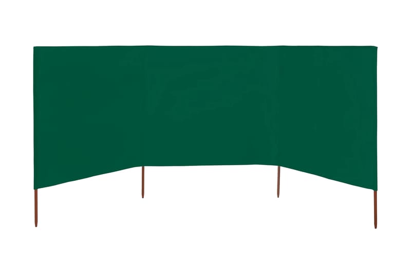 Vindskydd 3 paneler tyg 400x160 cm grön - Grön - Skärm - Säkerhet & vindskydd altan - Skärmskydd & vindskydd