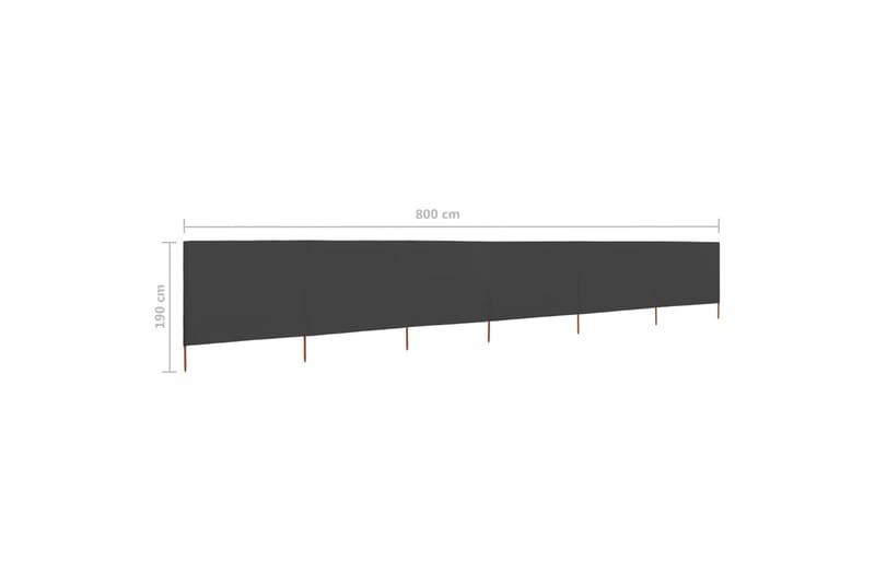 Vindskydd 6 paneler tyg 800x160 cm antracit - Grå - Säkerhet & vindskydd altan - Skärmskydd & vindskydd - Skärm