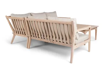 Wagnera Loungegrupp utomhus - L-formad soffa med fyrkantig soffbord i trä akacia - Natur / Beige - Utemöbler - Loungemöbler - Soffgrupp utomhus