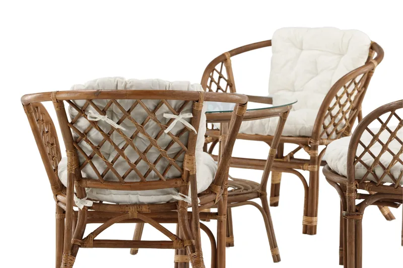 Wera Soffgrupp Utomhus 4-sits - Brun/Vit - Trädgård & spabad - Utemiljö - Altan & terrass - Altanmöbler