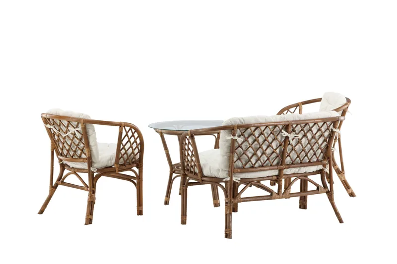 Wera Soffgrupp Utomhus 4-sits - Brun/Vit - Trädgård & spabad - Utemiljö - Altan & terrass - Altanmöbler