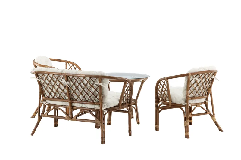 Wera Soffgrupp Utomhus 4-sits - Brun/Vit - Trädgård & spabad - Utemiljö - Altan & terrass - Altanmöbler