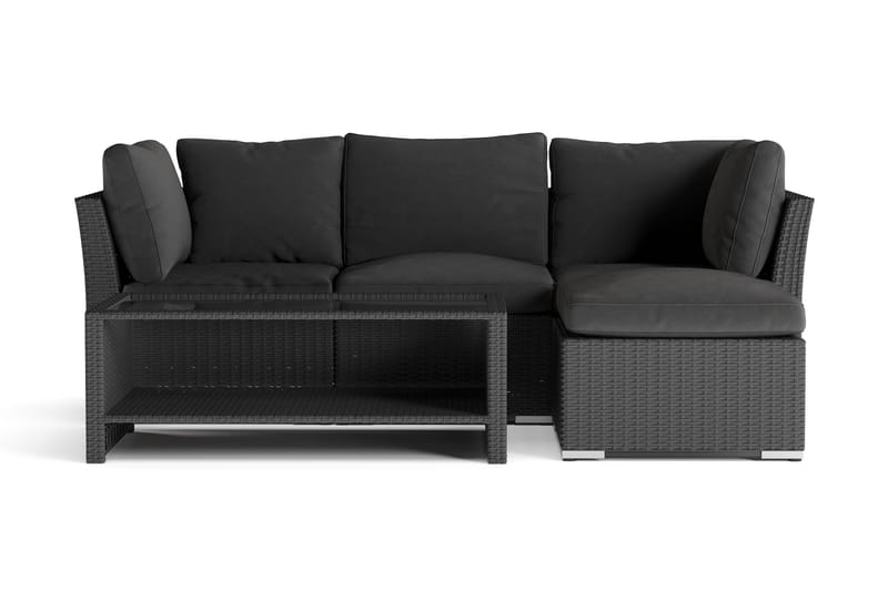 Wisconsin Premium Loungegrupp utomhus - Soffgrupp till uteplatsen Konstrotting - Svart - Trädgård & spabad - Utemiljö - Altan & terrass - Altanmöbler