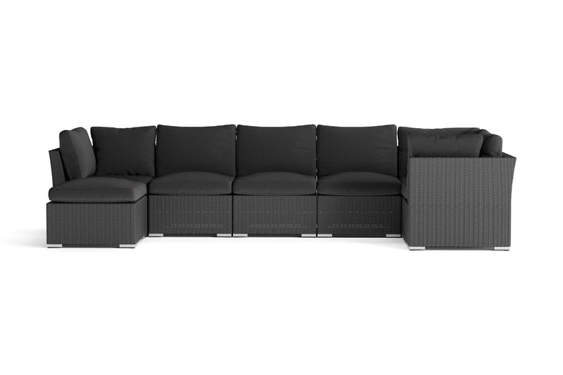 Wisconsin Premium Loungegrupp Utomhus – 8-sits Loungeset i Konstrotting - Svart - Trädgård & spabad - Utemiljö - Altan & terrass - Altanmöbler