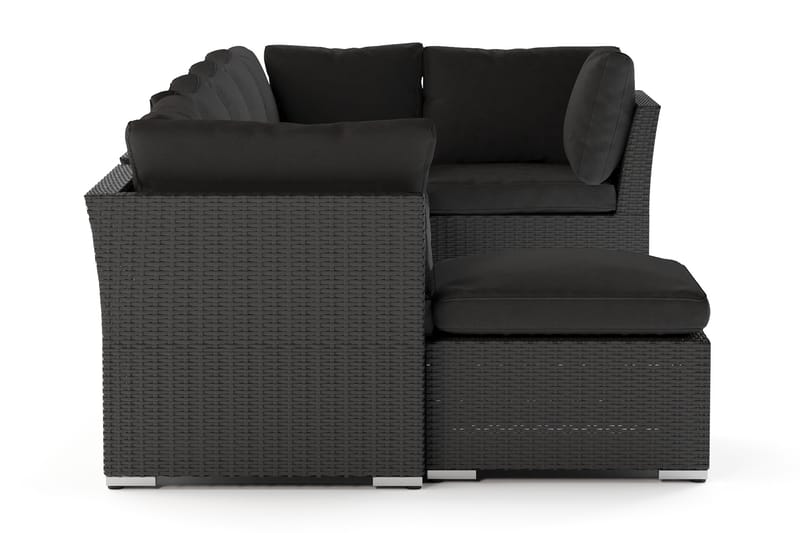 Wisconsin Premium Loungegrupp Utomhus – 8-sits Loungeset i Konstrotting - Svart - Trädgård & spabad - Utemiljö - Altan & terrass - Altanmöbler