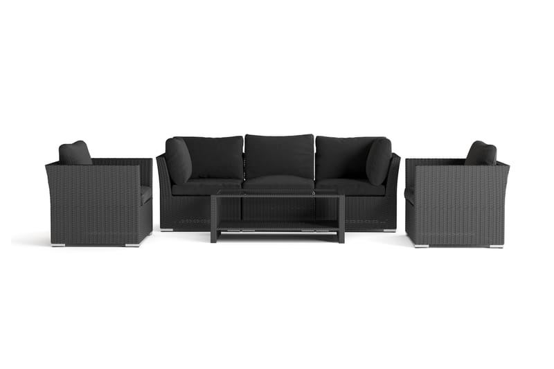 Wisconsin Premium Loungegrupp Utomhus 5-sits Konstrotting - Svart - Trädgård & spabad - Utemiljö - Altan & terrass - Altanmöbler