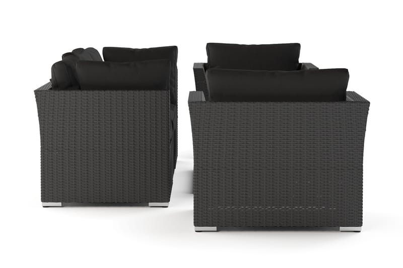 Wisconsin Premium Loungegrupp Utomhus 5-sits Konstrotting - Svart - Trädgård & spabad - Utemiljö - Altan & terrass - Altanmöbler