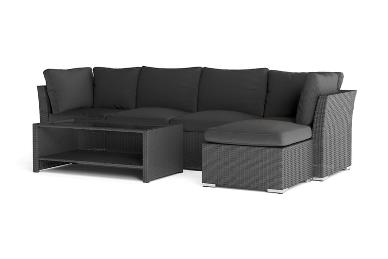 Wisconsin Premium Loungegrupp utomhus - Soffgrupp till uteplatsen Konstrotting - Svart - Trädgård & spabad - Utemiljö - Altan & terrass - Altanmöbler
