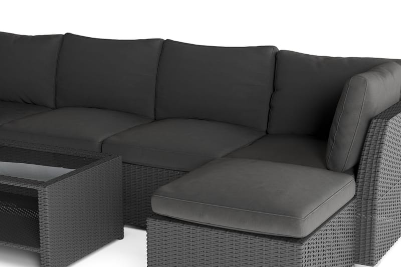 Wisconsin Premium Loungegrupp utomhus - Soffgrupp till uteplatsen Konstrotting - Svart - Trädgård & spabad - Utemiljö - Altan & terrass - Altanmöbler