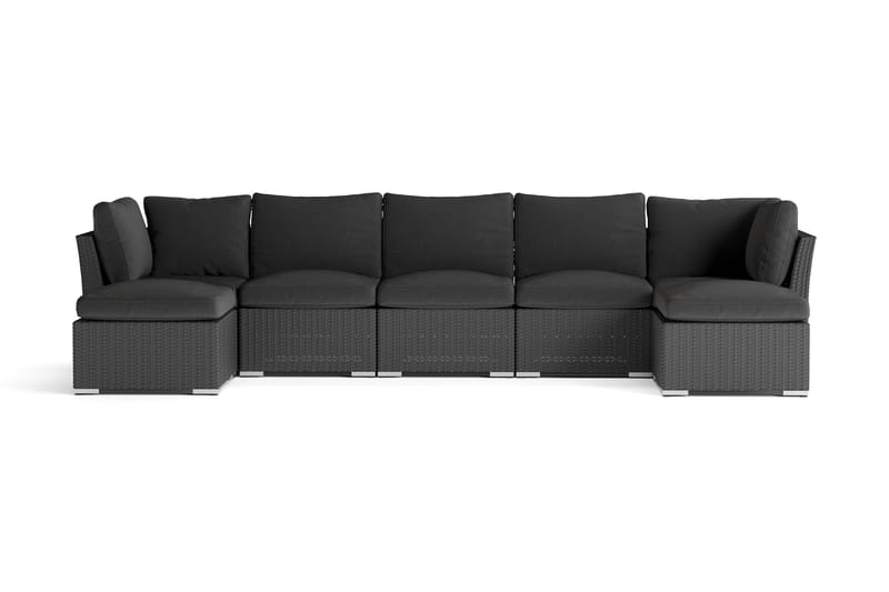 Wisconsin Premium Stor Loungegrupp utomhus Konstrotting - Svart - Trädgård & spabad - Utemiljö - Altan & terrass - Altanmöbler