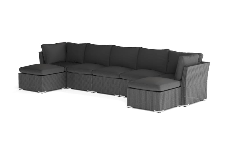 Wisconsin Premium Stor Loungegrupp utomhus Konstrotting - Svart - Trädgård & spabad - Utemiljö - Altan & terrass - Altanmöbler