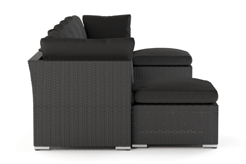 Wisconsin Premium Stor Loungegrupp utomhus Konstrotting - Svart - Trädgård & spabad - Utemiljö - Altan & terrass - Altanmöbler