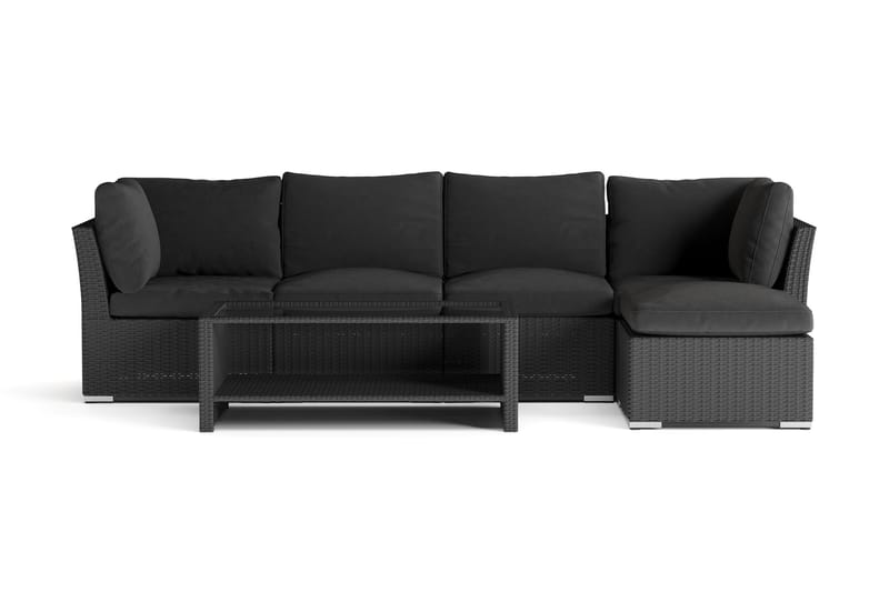 Wisconsin Premium Loungegrupp utomhus - Soffgrupp till uteplatsen Konstrotting - Svart - Trädgård & spabad - Utemiljö - Altan & terrass - Altanmöbler