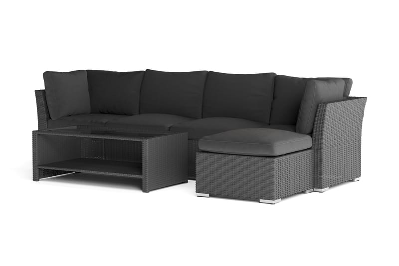 Wisconsin Premium Loungegrupp utomhus - Soffgrupp till uteplatsen Konstrotting - Svart - Trädgård & spabad - Utemiljö - Altan & terrass - Altanmöbler