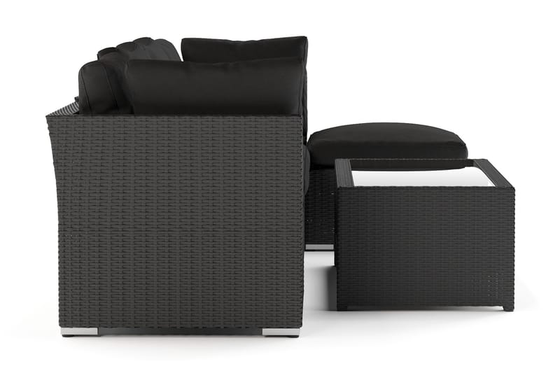 Wisconsin Premium Loungegrupp utomhus - Soffgrupp till uteplatsen Konstrotting - Svart - Trädgård & spabad - Utemiljö - Altan & terrass - Altanmöbler