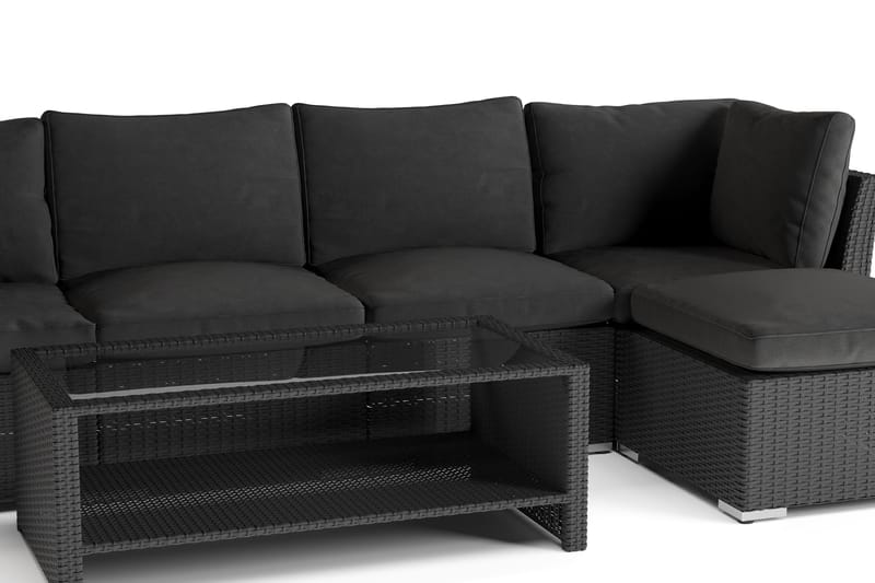 Wisconsin Premium Loungegrupp utomhus - Soffgrupp till uteplatsen Konstrotting - Svart - Trädgård & spabad - Utemiljö - Altan & terrass - Altanmöbler