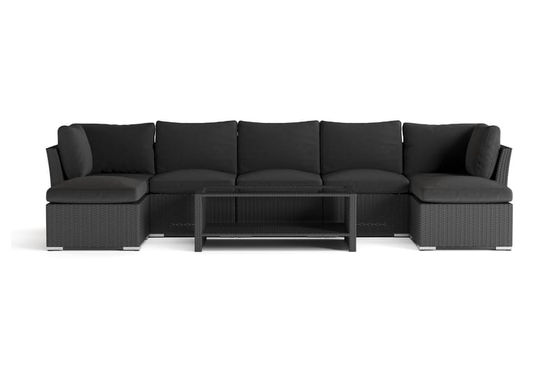 Wisconsin Premium Loungegrupp Utomhus 7-sits Konstrotting - Svart - Trädgård & spabad - Utemiljö - Altan & terrass - Altanmöbler