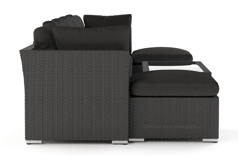 Wisconsin Premium Loungegrupp Utomhus 7-sits Konstrotting - Svart - Trädgård & spabad - Utemiljö - Altan & terrass - Altanmöbler