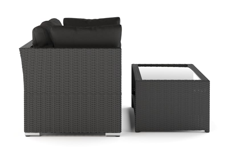 Wisconsin Premium Loungegrupp Utomhus med Armstöd 2-sits Konstrotting - Svart - Trädgård & spabad - Utemiljö - Altan & terrass - Altanmöbler