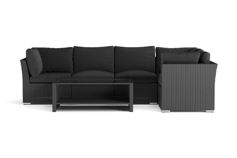 Wisconsin Premium Loungegrupp utomhus - Soffgrupp till uteplatsen Konstrotting - Svart - Trädgård & spabad - Utemiljö - Altan & terrass - Altanmöbler