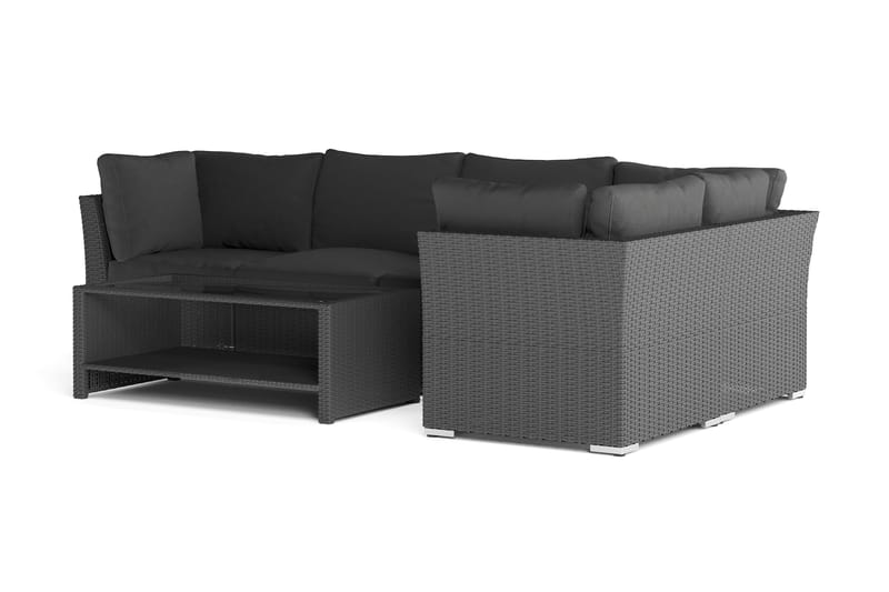 Wisconsin Premium Loungegrupp utomhus - Soffgrupp till uteplatsen Konstrotting - Svart - Trädgård & spabad - Utemiljö - Altan & terrass - Altanmöbler