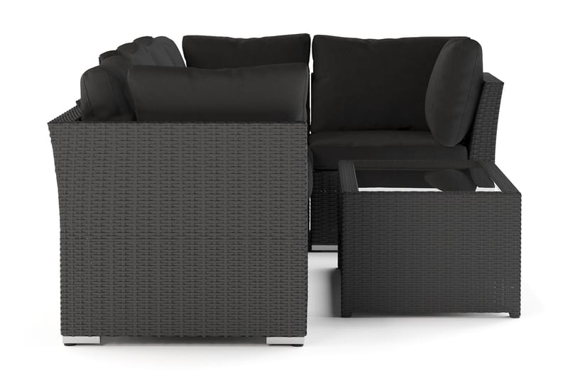 Wisconsin Premium Loungegrupp utomhus - Soffgrupp till uteplatsen Konstrotting - Svart - Trädgård & spabad - Utemiljö - Altan & terrass - Altanmöbler