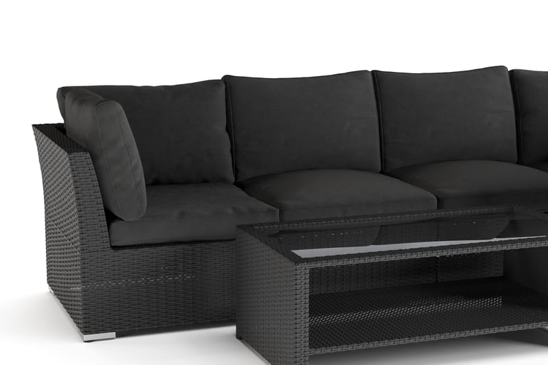 Wisconsin Premium Loungegrupp utomhus - Soffgrupp till uteplatsen Konstrotting - Svart - Trädgård & spabad - Utemiljö - Altan & terrass - Altanmöbler