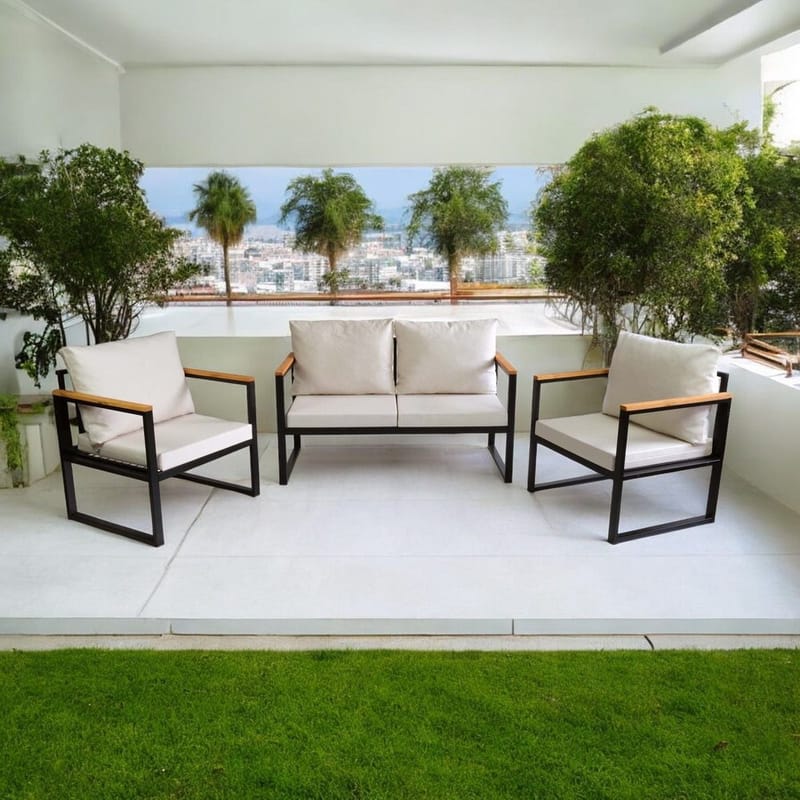 Zevric 4-sits Soffgrupp Utomhus - Beige - Trädgård & spabad - Utemiljö - Altan & terrass - Altanmöbler