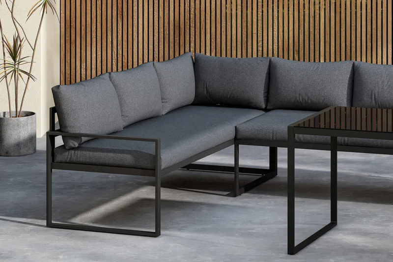 Zingaro Soffgrupp Utomhus 4-sits - Svart/Grå - Trädgård & spabad - Utemiljö - Altan & terrass - Altanmöbler