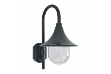 Vägglampa för trädgård E27 42 cm aluminium mörkgrön