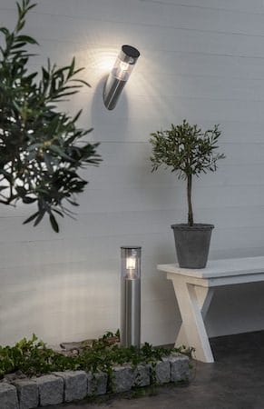 Marbella Solcellsvägglykta 9 cm - Silver - Trädgård & spabad - Utemiljö - Entré - Entrébelysning