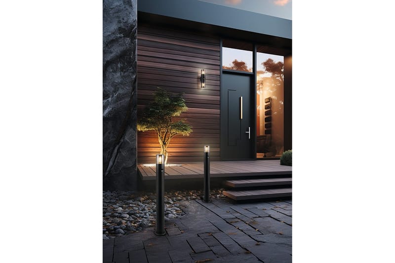 Vägglampa Hoosic - 2 lampor, Mattsvart, Med rörelsesensor - Trädgård & spabad - Utemiljö - Entré - Entrébelysning