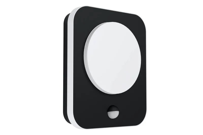 Vägglampa Utebelysning Eglo Madriz med Sensor, Svart/Vit