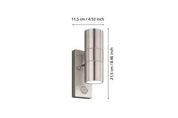 Vägglampa Utebelysning Eglo Riga 5 med 2 Lampor och Sensor Rostfritt Stål Klar - Silver - Trädgård & spabad - Utemiljö - Entré - Entrébelysning