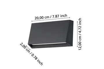 Vägglampa Utebelysning Eglo Spongano 120 mm - Antracit - Trädgård & spabad - Utemiljö - Entré - Entrébelysning