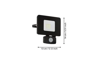 Väggstrålkastare Utebelysning Eglo Faedo 3 med Sensor 20W, Svart - Svart - Trädgård & spabad - Utemiljö - Entré - Entrébelysning