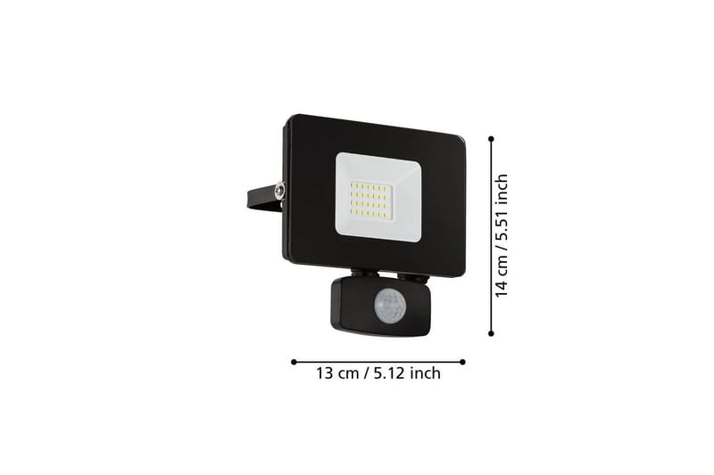 Väggstrålkastare Utebelysning Eglo Faedo 3 med Sensor 20W, Svart - Svart - Trädgård & spabad - Utemiljö - Entré - Entrébelysning