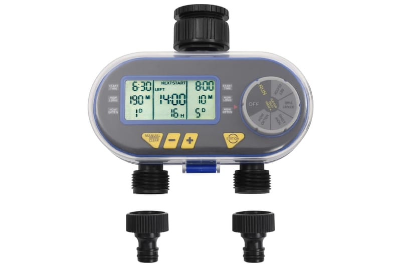 Automatisk digital bevattningstimer med dubbelt utlopp - Flerfärgad - Trädgård & spabad - Utemiljö - Bevattning & vattenpump - Bevattningstimer