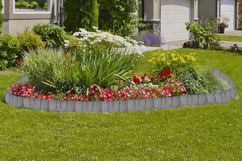 Gräskant plast stendesign 41-pack 10 meter - Grå - Trädgård & spabad - Utemiljö - Sten, grus & sand - Kantsten