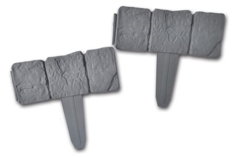 Gräskant plast stendesign 41-pack 10 meter - Grå - Trädgård & spabad - Utemiljö - Sten, grus & sand - Kantsten