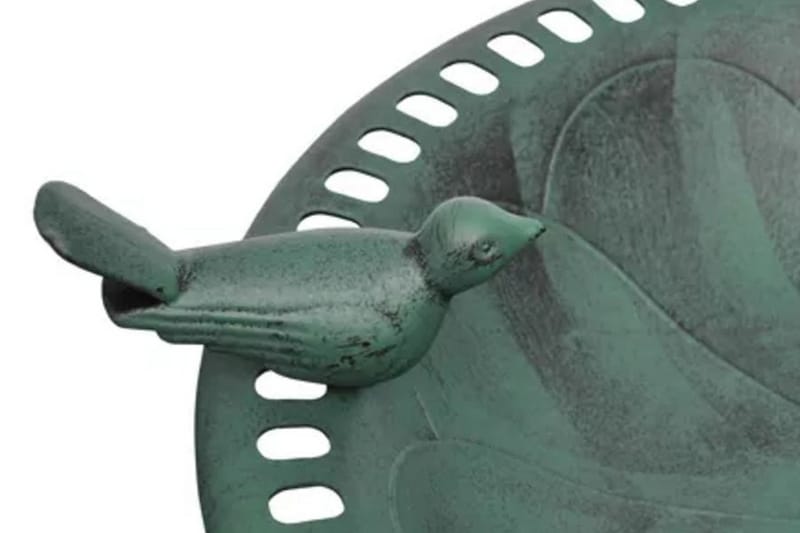 Fågelbad med dekorativ fågel - Grön - Damm & fontän - Fågelbad
