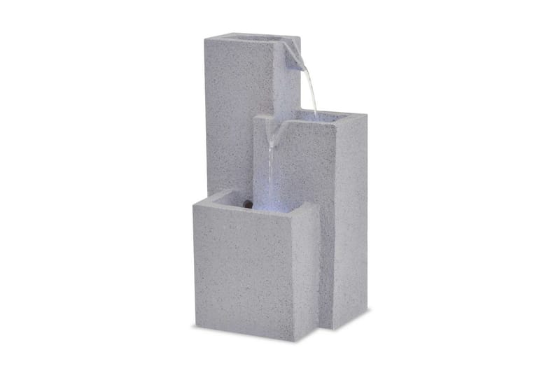 Inomhusfontän med LED polyresin - Grå - Damm & fontän - Inomhusfontän & bordsfontän