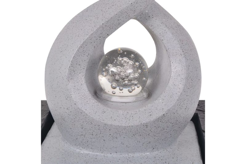 Inomhusfontän med LED polyresin - Grå - Damm & fontän - Inomhusfontän & bordsfontän