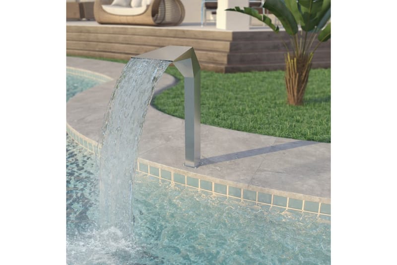 Poolfontän rostfritt stål 50x30x90 cm silver - Silver - Damm & fontän - Trädgårdsfontän