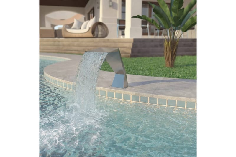 Poolfontän rostfritt stål 64x30x52 cm silver - Silver - Damm & fontän - Trädgårdsfontän