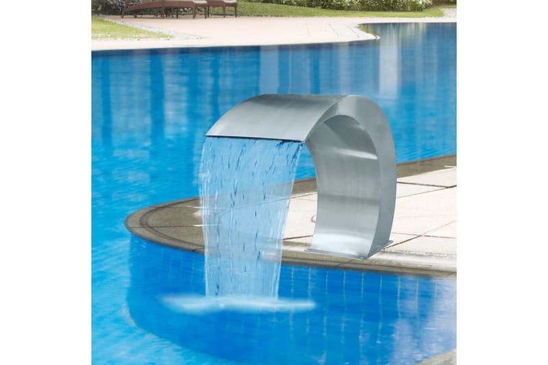 Poolfontän trädgårdsvattenfall i rostfritt stål 45x30x60 cm - Silver - Trädgård & spabad - Utemiljö - Trädgårdsdekoration - Damm & fontän