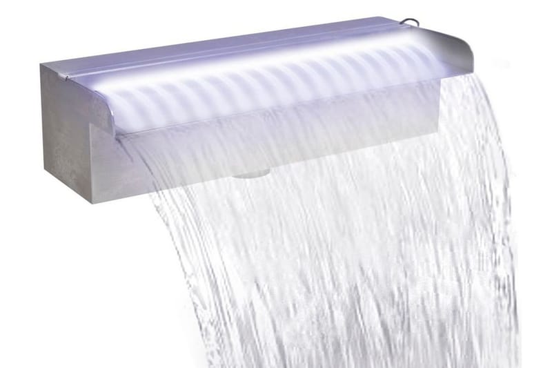 Rektangulärt Vattenfall Poolfontän m LEDs i rostfritt stål 3 - Silver - Trädgård & spabad - Utemiljö - Trädgårdsdekoration - Damm & fontän