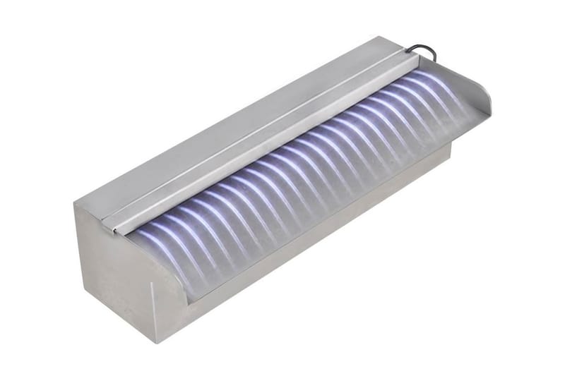 Rektangulärt Vattenfall Poolfontän m LEDs i rostfritt stål 3 - Silver - Trädgård & spabad - Utemiljö - Trädgårdsdekoration - Damm & fontän